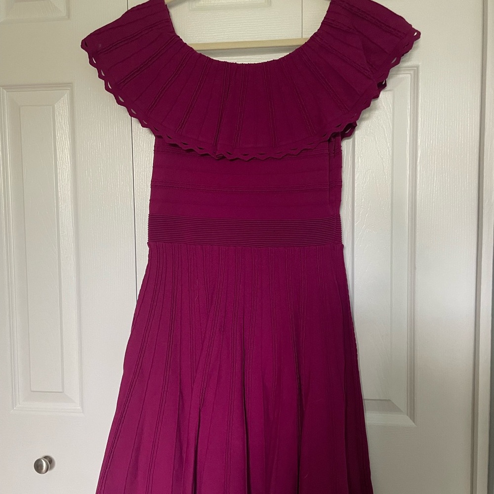 Magenta Pleated Dress